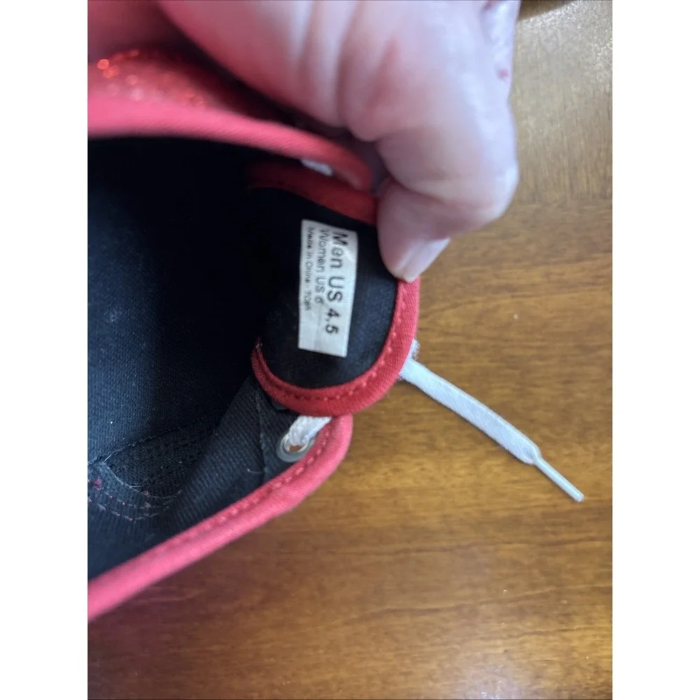 VANS Glitter Red Men's 4.5 Women's 6 Lace Up Shoes